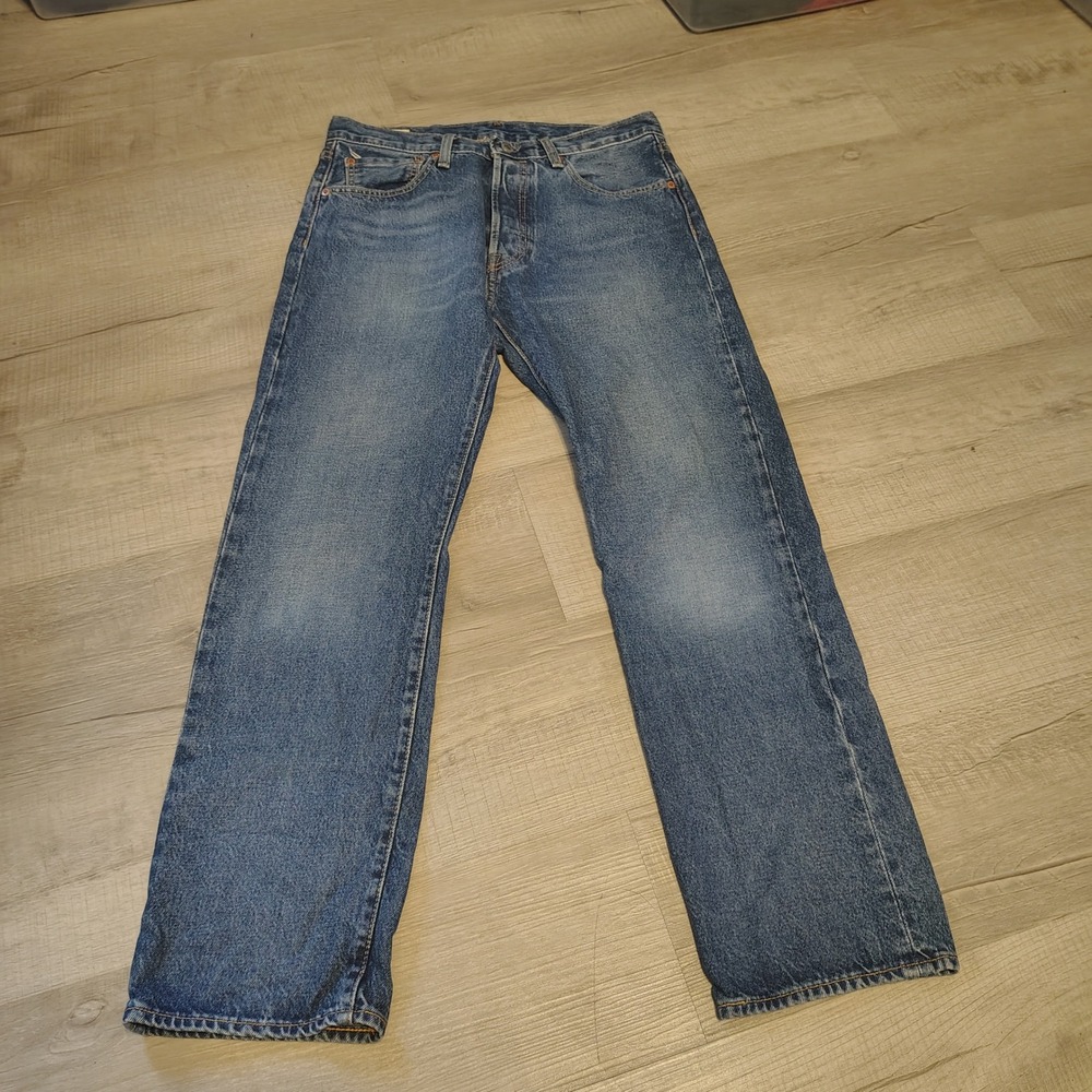 Levis Premium 501 93 Straight Leg Jeans Blue Denim Big E Mens 32x30